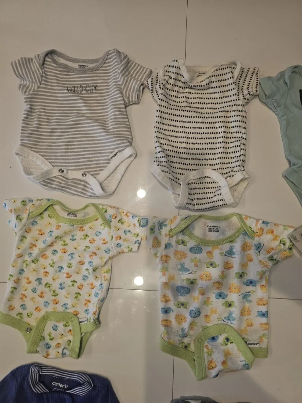 Newborn Carter's Gerber Modern Moments Body Suits Sleeper One Piece Boys 12...